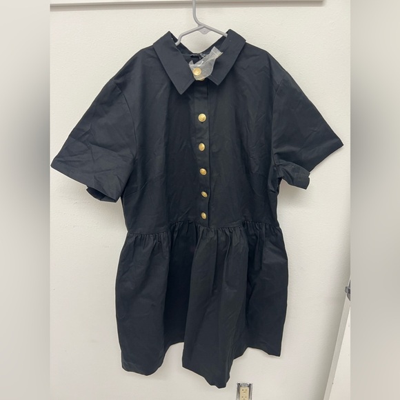 NEW NWT J Crew Short Sleeve Shirt Dress Chino Size 18 Gold Buttons Retail $128 - Picture 2 of 4